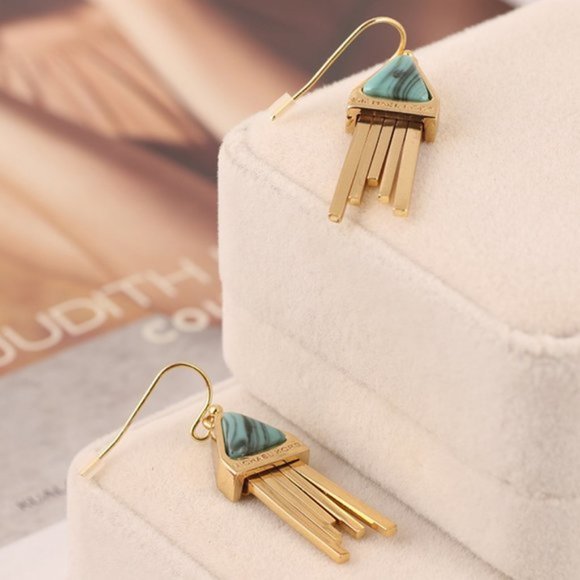 Michael Kors Triangle Tassel Gold-plated Earrings - Picture 7 of 9